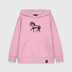 Толстовка детская хлопковая Мустанг Лошадь, цвет: светло-розовый