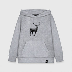 Толстовка детская хлопковая Черный олень Black Deer, цвет: меланж