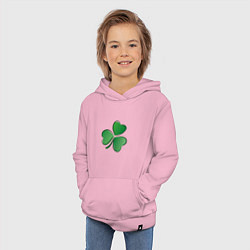 Толстовка детская хлопковая Ирландский Клевер День Св Патрика, цвет: светло-розовый — фото 2