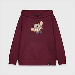 Толстовка детская хлопковая Иноске и креветки, цвет: меланж-бордовый