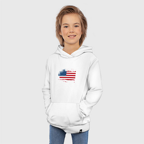 Детская толстовка-худи Американский флаг Stars / Белый – фото 3