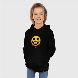 Толстовка детская хлопковая Смайлик - улыбка смерти, цвет: черный — фото 2
