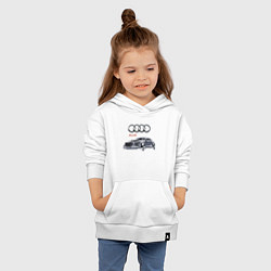 Толстовка детская хлопковая Audi Germany Car, цвет: белый — фото 2