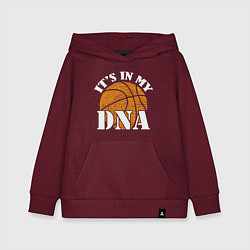 Толстовка детская хлопковая ДНК Баскетбол, цвет: меланж-бордовый
