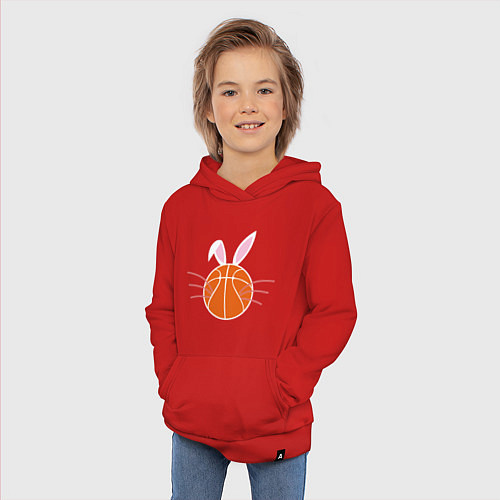 Детская толстовка-худи Basketball Bunny / Красный – фото 3