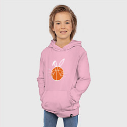 Толстовка детская хлопковая Basketball Bunny, цвет: светло-розовый — фото 2