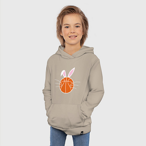 Детская толстовка-худи Basketball Bunny / Миндальный – фото 3