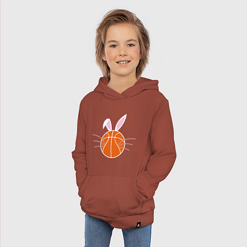 Детская толстовка-худи Basketball Bunny / Кирпичный – фото 3