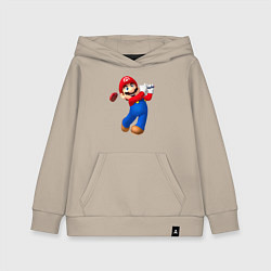 Толстовка детская хлопковая Марио - крутейший гольфист Super Mario, цвет: миндальный