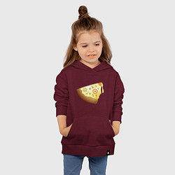 Толстовка детская хлопковая Пицца в стиле стимпанк, цвет: меланж-бордовый — фото 2