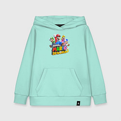 Толстовка детская хлопковая Герои Super Mario 3D World Nintendo, цвет: мятный
