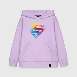 Толстовка детская хлопковая Лого Супермена, цвет: лаванда