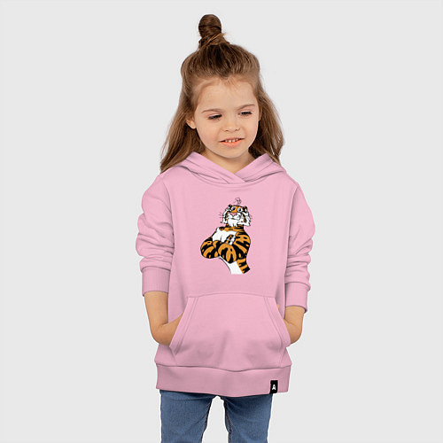 Детская толстовка-худи Cool Tiger Power Muzzle / Светло-розовый – фото 4