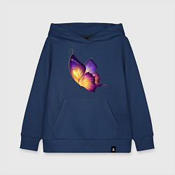 Толстовка детская хлопковая Красивая бабочка A very beautiful butterfly, цвет: тёмно-синий