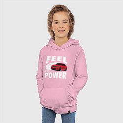 Толстовка детская хлопковая BMW - Почувствуй силу, цвет: светло-розовый — фото 2