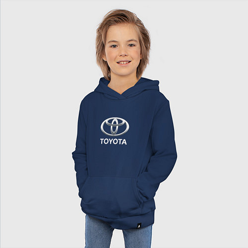 Детская толстовка-худи TOYOTA 3D Logo / Тёмно-синий – фото 3