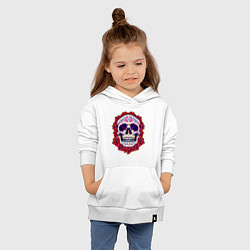 Толстовка детская хлопковая Skull - Roses, цвет: белый — фото 2