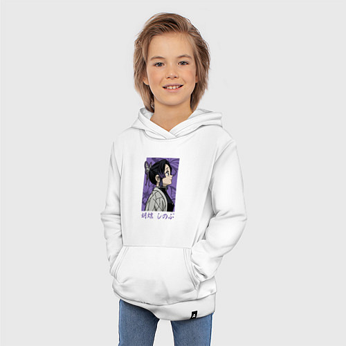 Детская толстовка-худи Хашира Шинобу / Белый – фото 3