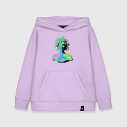 Толстовка детская хлопковая Gorgon Medusa Vaporwave Neon, цвет: лаванда