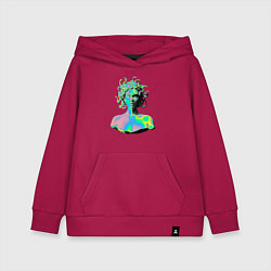 Толстовка детская хлопковая Gorgon Medusa Vaporwave Neon, цвет: маджента