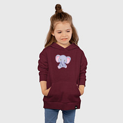 Толстовка детская хлопковая Милый Слонёнок Сидит, цвет: меланж-бордовый — фото 2