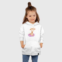 Толстовка детская хлопковая Милый Жирафик С Плавательным Кругом, цвет: белый — фото 2