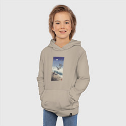 Толстовка детская хлопковая Birds at Full Moon Ласточки под луной, цвет: миндальный — фото 2