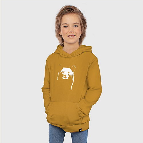 Детская толстовка-худи Медвежий лик / Горчичный – фото 3