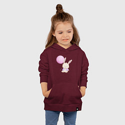 Толстовка детская хлопковая Милый Крольчонок С Воздушным Шариком, цвет: меланж-бордовый — фото 2