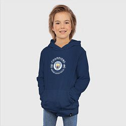 Толстовка детская хлопковая Manchester City Champions 2122, цвет: тёмно-синий — фото 2
