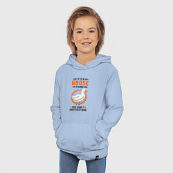 Толстовка детская хлопковая Шутка про гусей, тебе не понять, цвет: мягкое небо — фото 2
