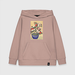 Толстовка детская хлопковая Blooming Azalea in Blue Pot Цветущая азалия, цвет: пыльно-розовый