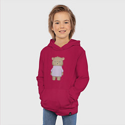 Толстовка детская хлопковая Милый Медвежонок В Кофте, цвет: маджента — фото 2