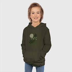 Толстовка детская хлопковая Листья и Геометрия, цвет: хаки — фото 2