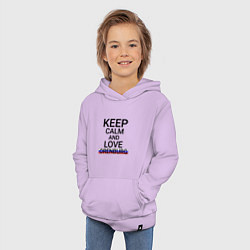 Толстовка детская хлопковая Keep calm Orenburg Оренбург, цвет: лаванда — фото 2