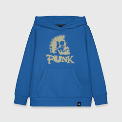 Толстовка детская хлопковая Punk Skull, цвет: синий