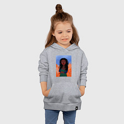 Толстовка детская хлопковая Современная Мона Лиза, африканка, цвет: меланж — фото 2
