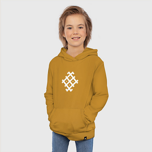 Детская толстовка-худи Руна держава RUNES / Горчичный – фото 3