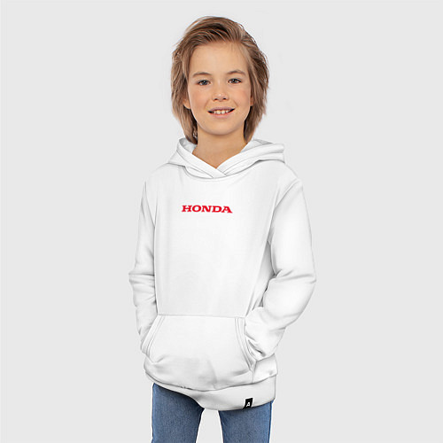 Детская толстовка-худи HONDA ХОНДА LOGO спина / Белый – фото 3
