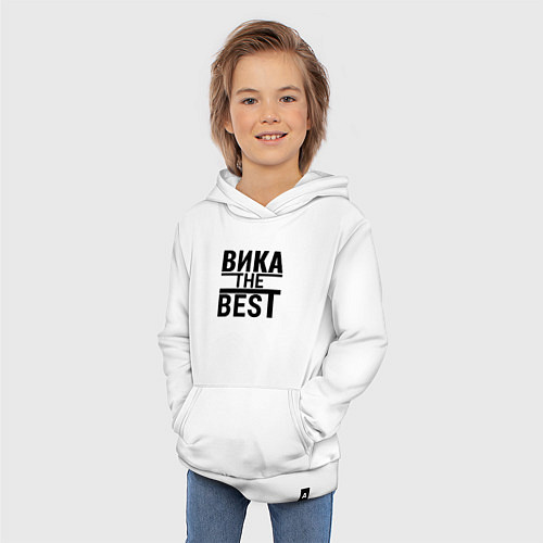 Детская толстовка-худи ВИКА THE BEST / Белый – фото 3