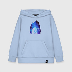 Толстовка детская хлопковая Череп Тираннозавра Космос, цвет: мягкое небо