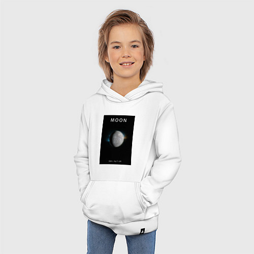 Детская толстовка-худи Moon Луна Space collections / Белый – фото 3