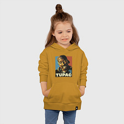 Толстовка детская хлопковая Tupac - All Eyez On me, цвет: горчичный — фото 2