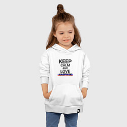 Толстовка детская хлопковая Keep calm Kaspiysk Каспийск, цвет: белый — фото 2