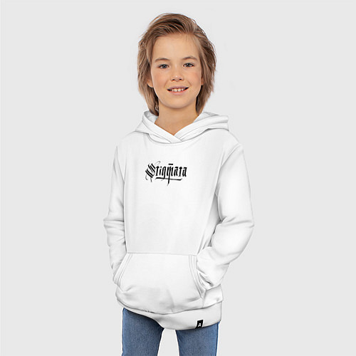 Детская толстовка-худи Stigmata логотип / Белый – фото 3