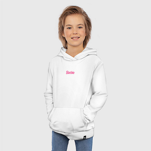 Детская толстовка-худи Barbie mini logo / Белый – фото 3