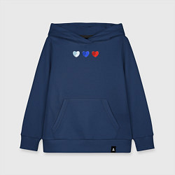 Толстовка детская хлопковая Триколор в сердечках, цвет: тёмно-синий