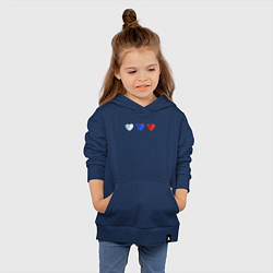 Толстовка детская хлопковая Триколор в сердечках, цвет: тёмно-синий — фото 2