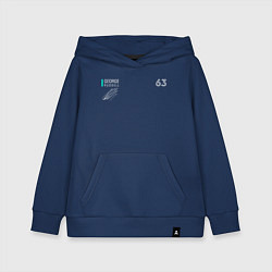 Толстовка детская хлопковая George Russell Джордж Расселл с автографом, цвет: тёмно-синий
