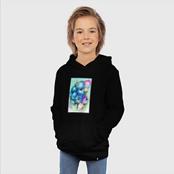 Толстовка детская хлопковая Акварельные ягоды голубики, цвет: черный — фото 2